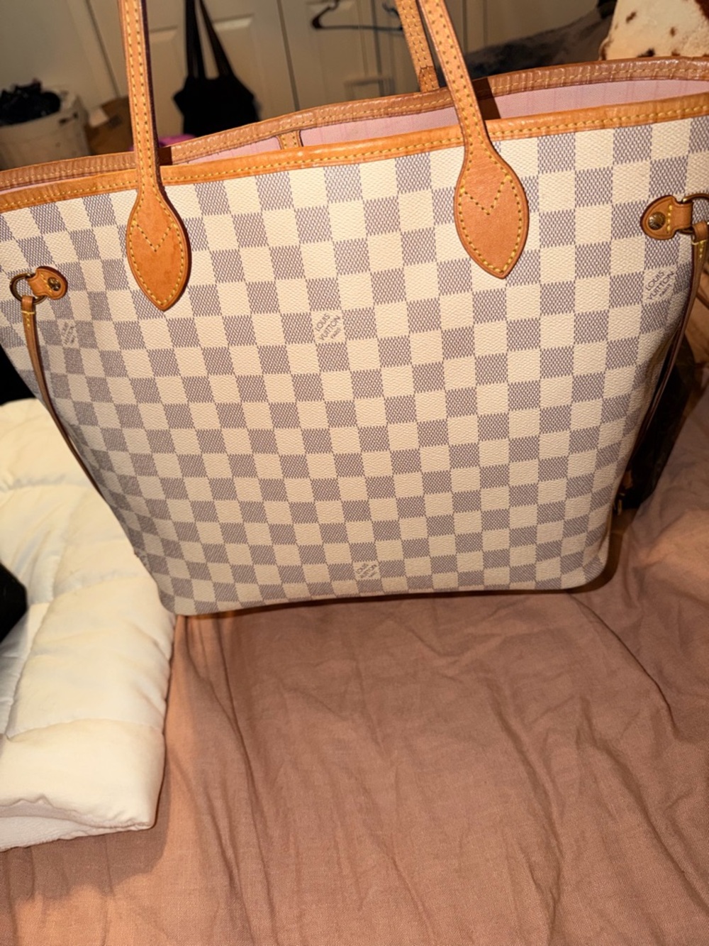 Louis Vuitton Damier Azur Canvas Tote with Natural Vachetta Trim - Picture 8 of 11